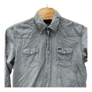Wrangler Denim Pearl Snap Shirt XLT Light Blue Mens Outdoors‎ Workwear